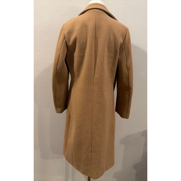 Camel Brown Wool Blend Long Coat Women Small Winter Outerwear Chic Fall Classic - Picture 2 of 6